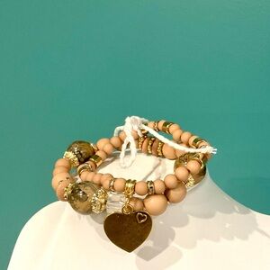 Pink Heart Beaded Bracelet